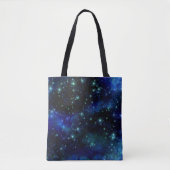 Custom Blue Galaxy Tote Bag Tasche (Vorderseite)