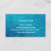 Custom Blue Glitzer Business Card Visitenkarte (Rückseite)
