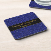 Custom Blue Glitzer mit Message Birthday Party Getränkeuntersetzer (Linke Seite)