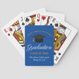 Custom Blue Gold Abschluss 2025 Graduate Gift Spielkarten