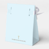 Custom Blue Gold Cross Christening Vielen Dank Geschenkschachtel (Rückseite)