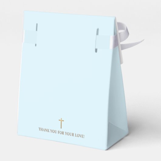 Custom Blue Gold Cross Taufe Vielen Dank Geschenkschachtel (Rückseite)