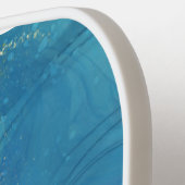 Custom Blue Gold Marmormuster Muster Pickleball Schläger (Linke Seite)