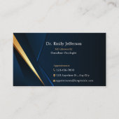 Custom Blue Gold Moderne Minimalistisch Beruflich Visitenkarte (Vorderseite)