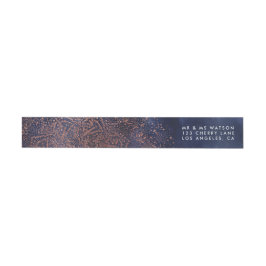 Custom Blue Gold Sparkle Weihnachtsanschrift Label