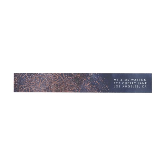 Custom Blue Gold Sparkle Weihnachtsanschrift Label (Person)