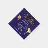 Custom Blue Gold Tasselߴ Turned Graduation Party Serviette (Ecke)