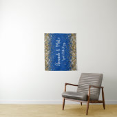 Custom Blue Gold Wedding Backdrop Foto Prop Wandteppich (Beispiel)