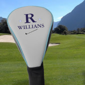 Custom Blue Golfer's Monogram Golf Headcover