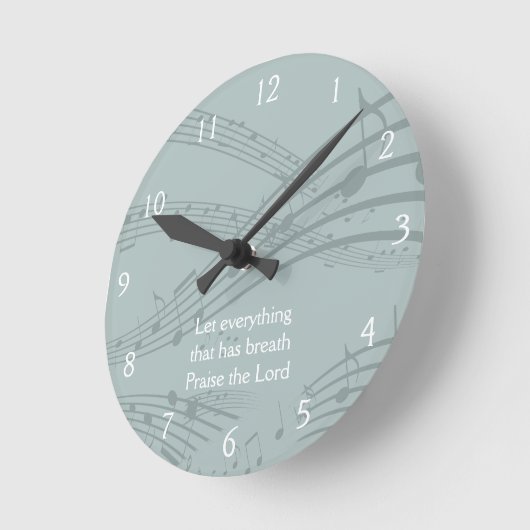 Custom Blue Gray MUSIKNOTEN Runde Wanduhr (Winkel)