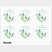Custom Blue Green Bird Book Stickers (Blatt)