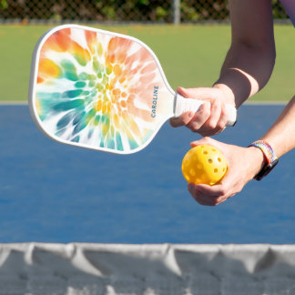 Custom Blue Green Lila Orange Retro Gefärbte Krawa Pickleball Schläger