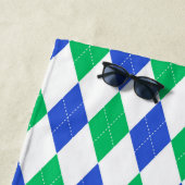 Custom Blue & Green Rauten Beach Handtuch (Beispiel)