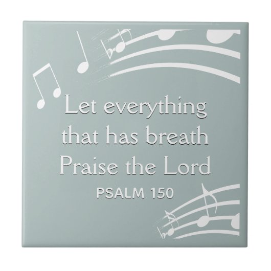 Custom Blue Grey MUSIKNOTENS Keramik Tile Fliese (Vorderseite)