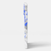 Custom Blue Grey White Modern Polygon Muster iPhone Hülle (Linke Seite)