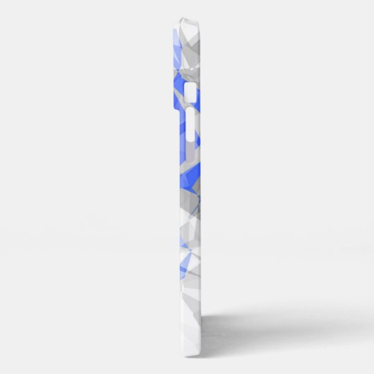 Custom Blue Grey White Modern Polygon Muster iPhone Hülle (Linke Seite)