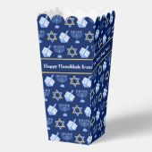 Custom Blue Hanukkah Pattern Popcorn Party Geschenkschachtel (Vorderseite)