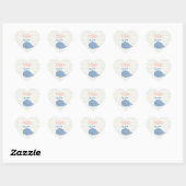 Custom Blue Harlequin Whale Vanity Adhesive - Herz-Aufkleber (Blatt)