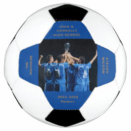 Custom Blue High School Senior Foto Abschluss Fußball