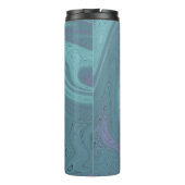 Custom Blue Holographic Wedding Bridesmaid Thermosbecher (Rückseite)