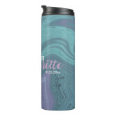 Custom Blue Holographic Wedding Bridesmaid Thermosbecher (Nach rechts gedreht)