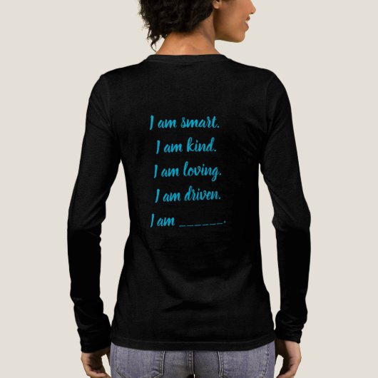Custom BLUE I Am Tri-Blend Shirt (Rückseite)