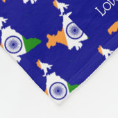 Custom Blue INDIA FLAG Fleecedecke (Ecke)