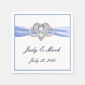 Custom Blue Infinity Heart Paper Napkins Serviette (Vorderseite)