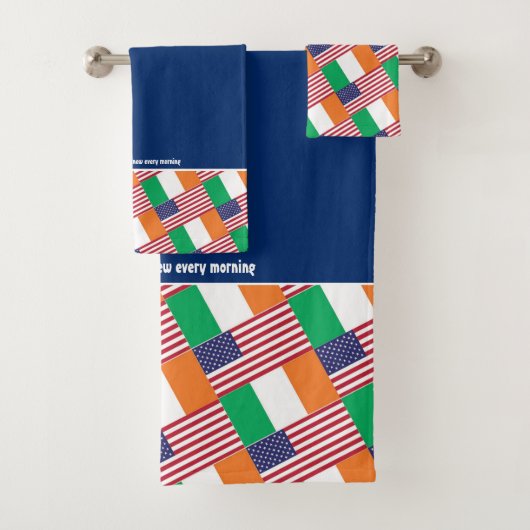 Custom Blue IRISH AMERICAN Badhandtuch Set (Insitu)