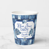 Custom Blue Jean Baby Denim Themed Baby Dusche Pappbecher (Rückseite)