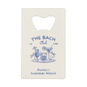 Custom Blue Junggeselinnen-Abschied Gefallen Flasc Geldbeutel Flaschenöffner (Vorderseite)