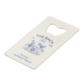 Custom Blue Junggeselinnen-Abschied Gefallen Flasc Geldbeutel Flaschenöffner (Vorderseite Schrägansicht)