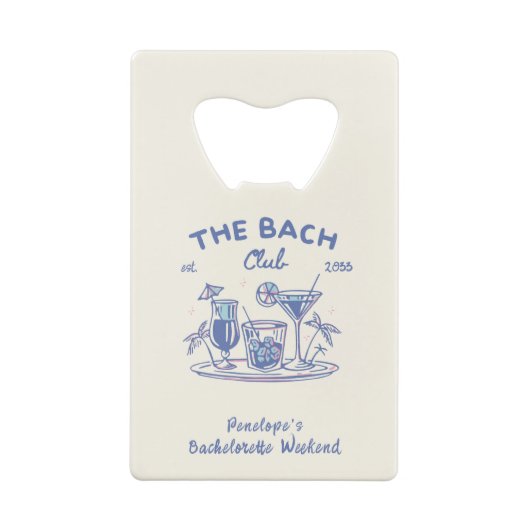 Custom Blue Junggeselinnen-Abschied Gefallen Flasc Geldbeutel Flaschenöffner (Rückseite)