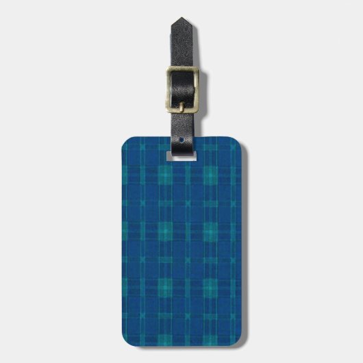 Custom Blue Kariert Luggage Tag Gepäckanhänger (Vorderseite vertikal)