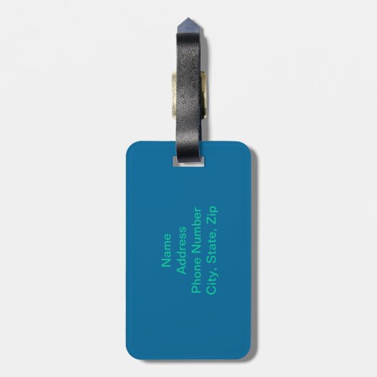 Custom Blue Kariert Luggage Tag Gepäckanhänger (Rückseite vertikal)