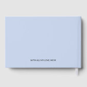 Custom Blue Keepake Script Baby Book for Mother Gästebuch (Rückseite)