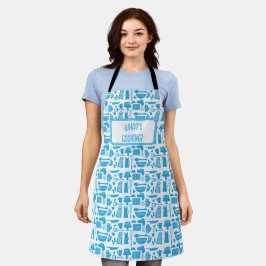 Custom Blue Kitchen Kitsch Fun Art Pattern Schürze