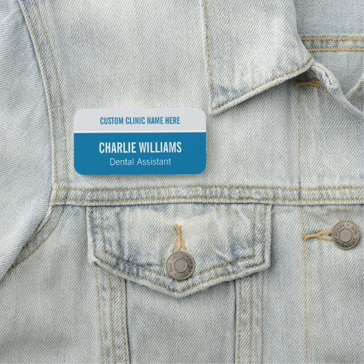 Custom Blue Large Dental Clinic Mitarbeiter Namensschild (Beispiel)