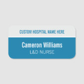 Custom Blue Large Nurse Namensschild (Vorderseite)