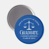 Custom Blue Law School Abschluss Keepake Magnet (Vorderseite/Rückseite)
