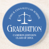 Custom Blue Law School Graduate Keepake Getränkeuntersetzer (Vorne)