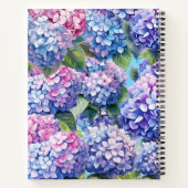 Custom Blue Lila Pink Hydrangea Muster Notebook Notizblock (Rückseite)