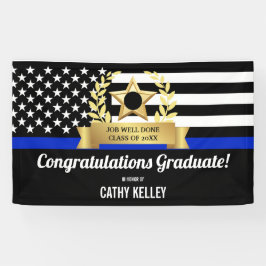 Custom Blue Line Police Academy Graduation Party Banner