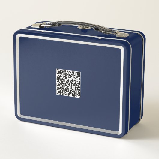 Custom Blue Lunchbox - Name und QR-Code (Rückseite)