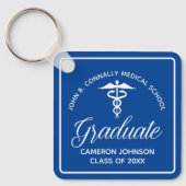 Custom Blue Medical School Abschluss Keepake Schlüsselanhänger (Vorderseite)