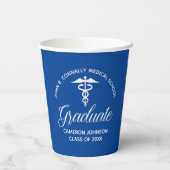 Custom Blue Medical School Graduation Party Pappbecher (Rückseite)