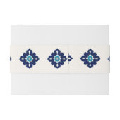 Custom Blue Mediterrane Tile Hochzeit Einladungsbanderole (Rückseitenbeispiel)