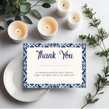 Custom Blue Mediterrane Tile Hochzeit Vielen Dank
