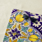 Custom Blue Mediterranean Muster Gelbe Blüten Strandtuch (Beispiel)