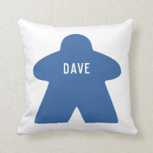 Custom Blue Meeple Pillow | Single und Gemustert